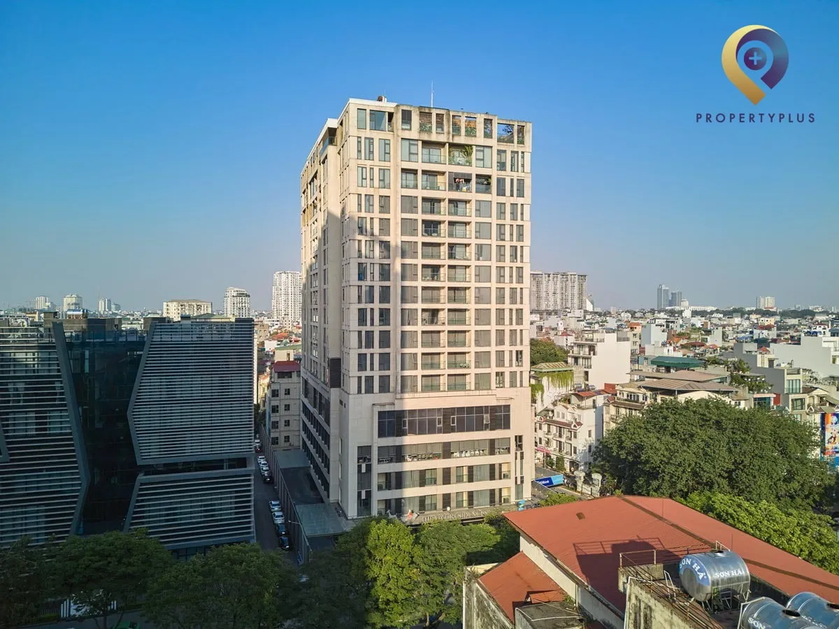Toàn cảnh tòa nhà The Five Residences Hanoi nhìn từ trên cao.